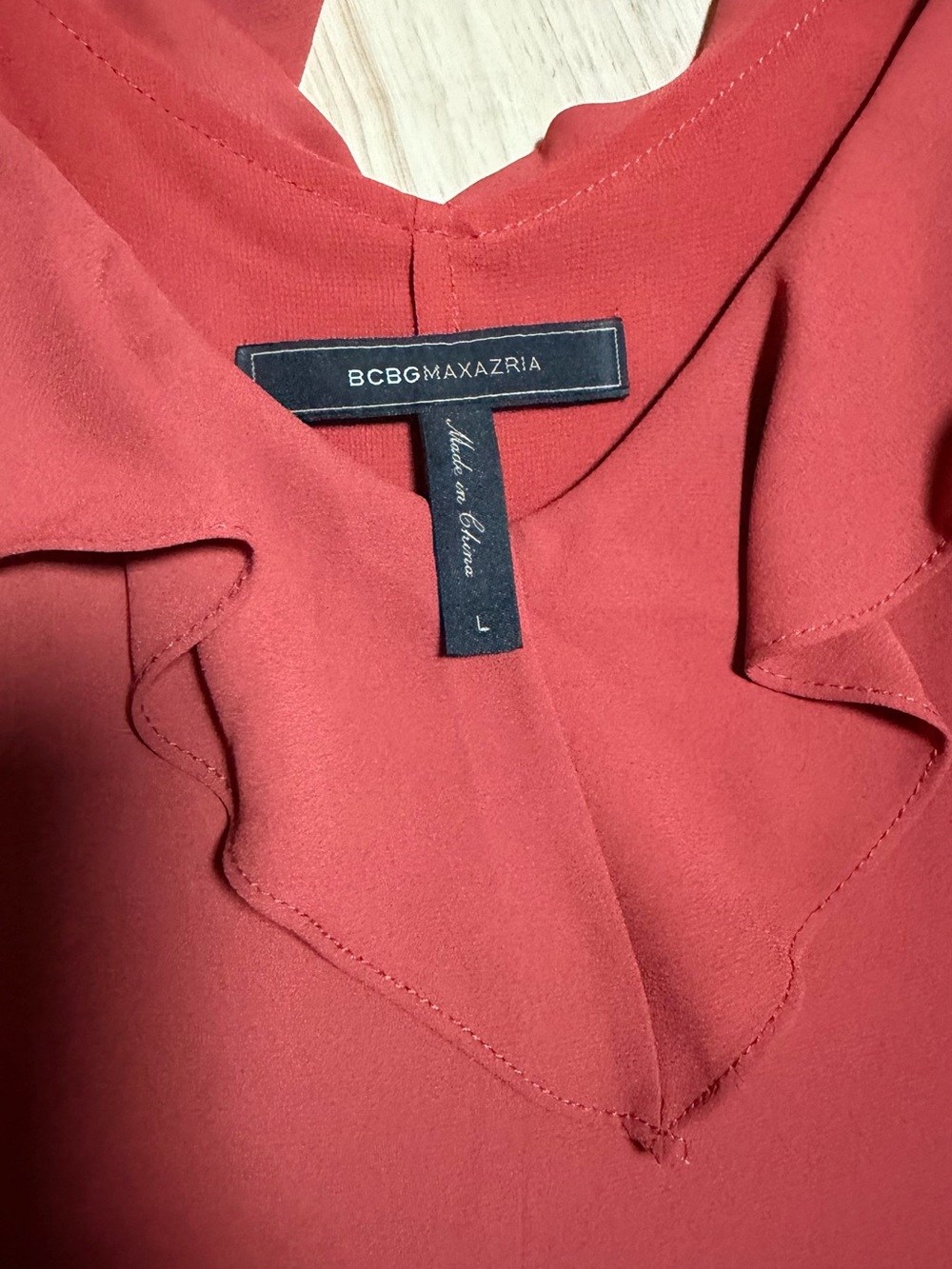 BCBGMaxAzria Rust Red Ruffle High-Low Dress - Picture 6 of 6